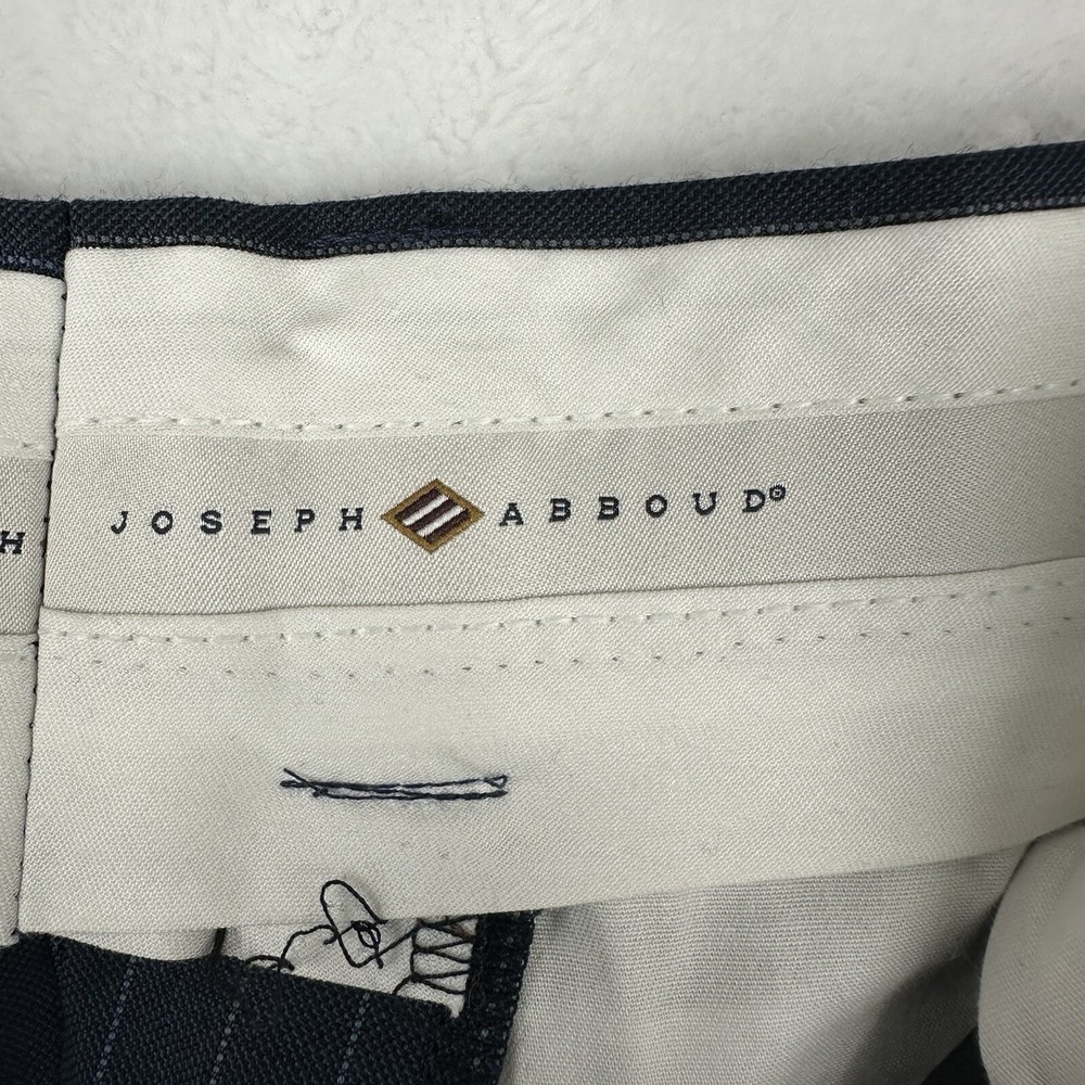 Joseph Abboud Dark Blue Navy Pinstripe Flat Front Wool Mens Dress Pants 32x26.5‎ - Picture 8 of 12